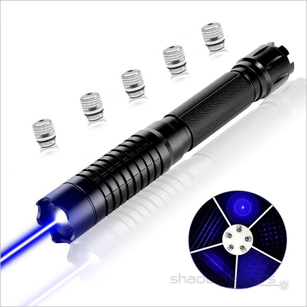 BQ6 450nm Adjustable Focus Blue Handheld Flashlight Pen Visible Beam Light US