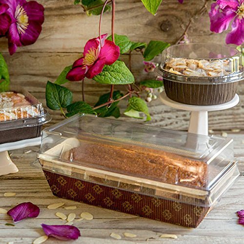 Pastry Chef’s Boutique Rectangular Paper Loaf Pan Molds Medium Size with…