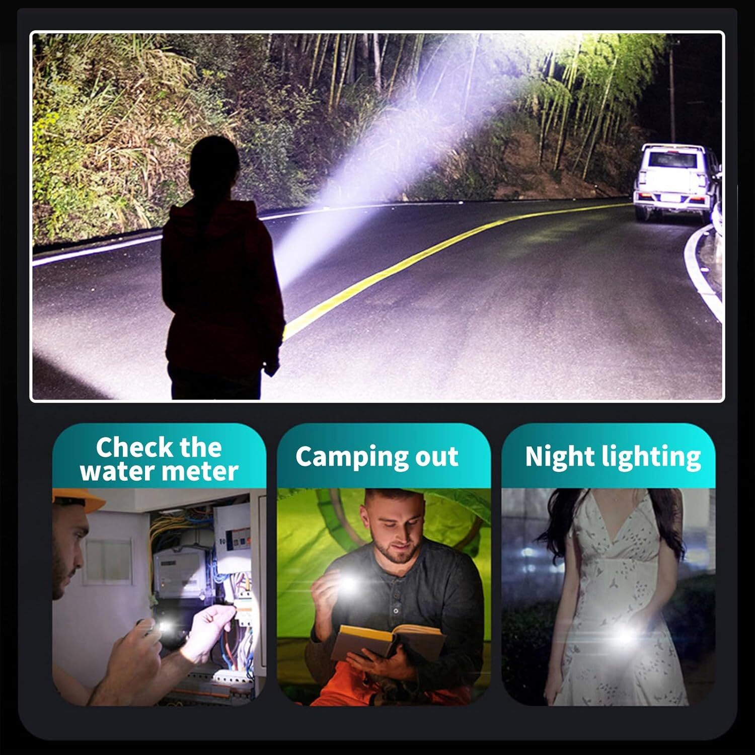5PCS Three-Eyed Monster Mini LED Flashlight Flash Super Power Waterproof Outdoor