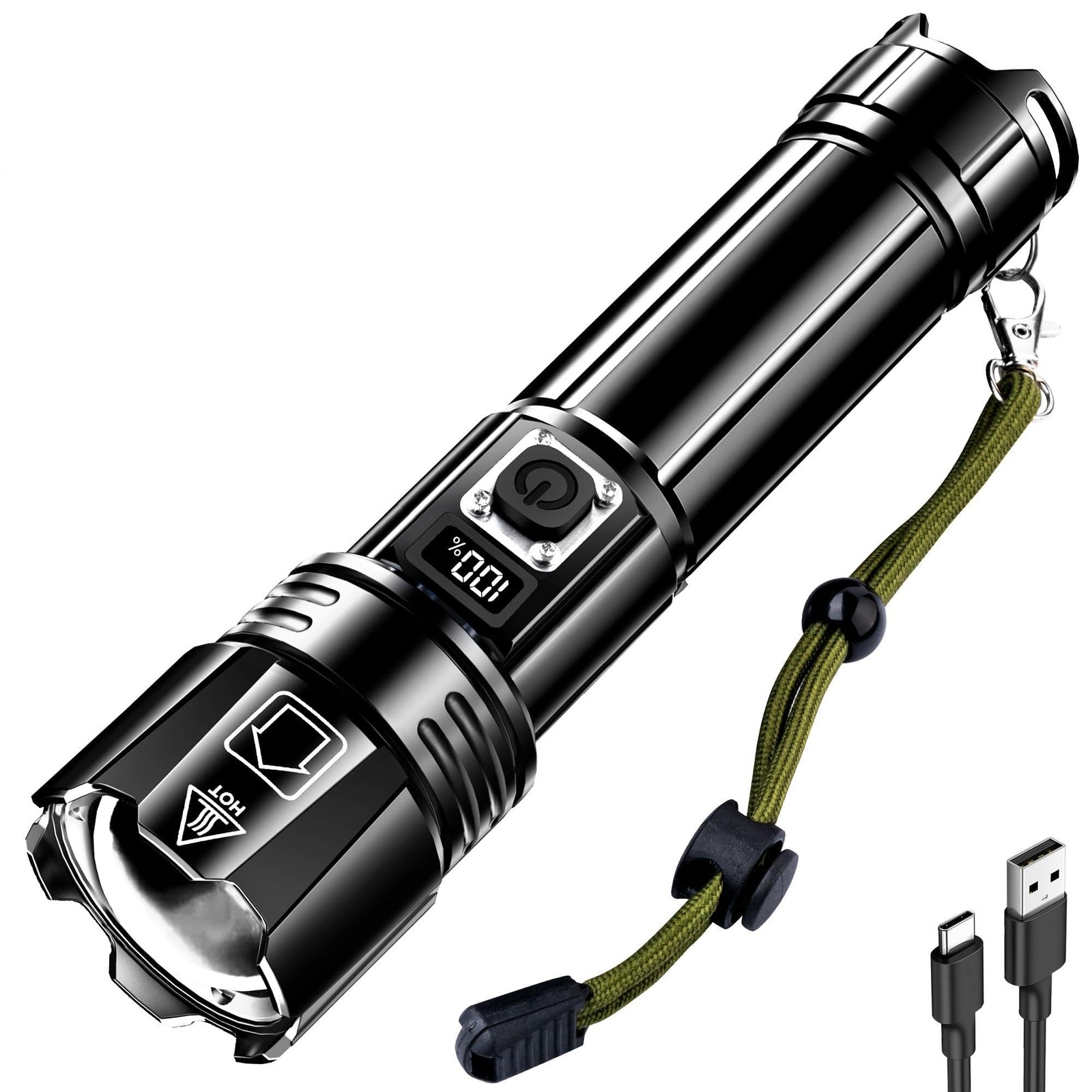 Rechargeable LED Flashlight High Lumens, Super Bright Flashlights with Zoomab…