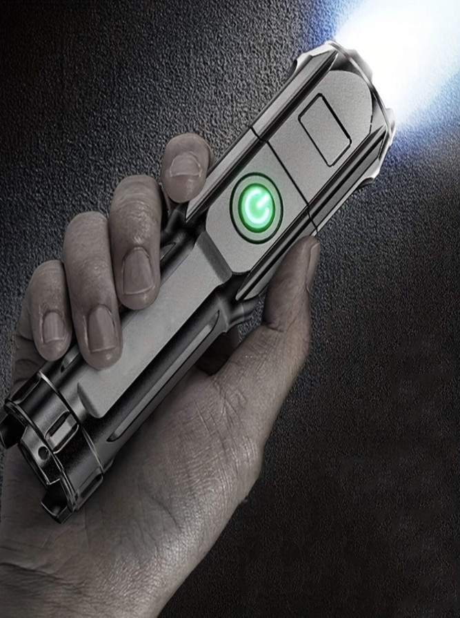 1 Powerful LIGHT EMITTING DIODE Flashlight Rechargeable USB Waterproof Torch – N