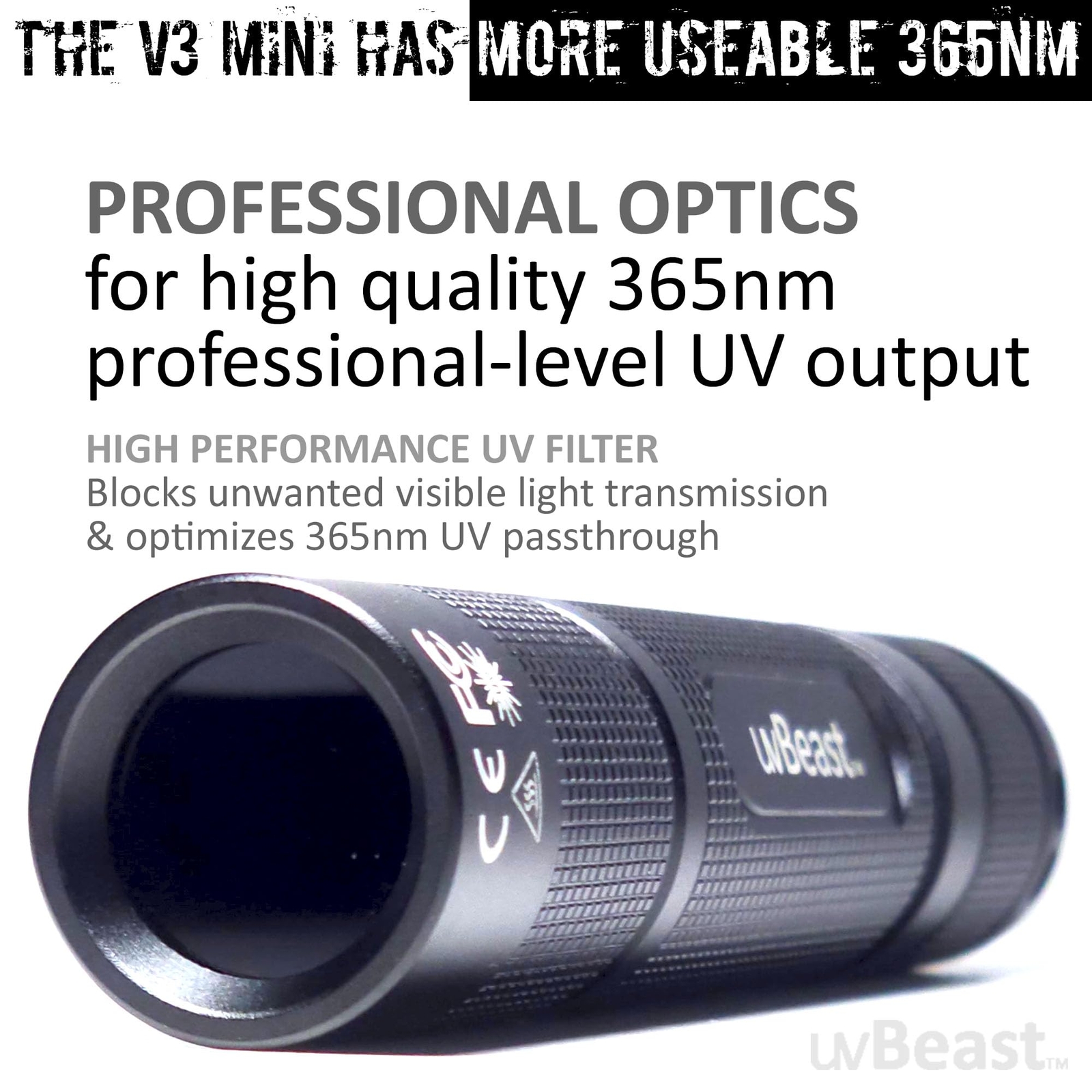 High Power 365nm UV Flashlight 5 Core LED Professional Grade USA Stock
