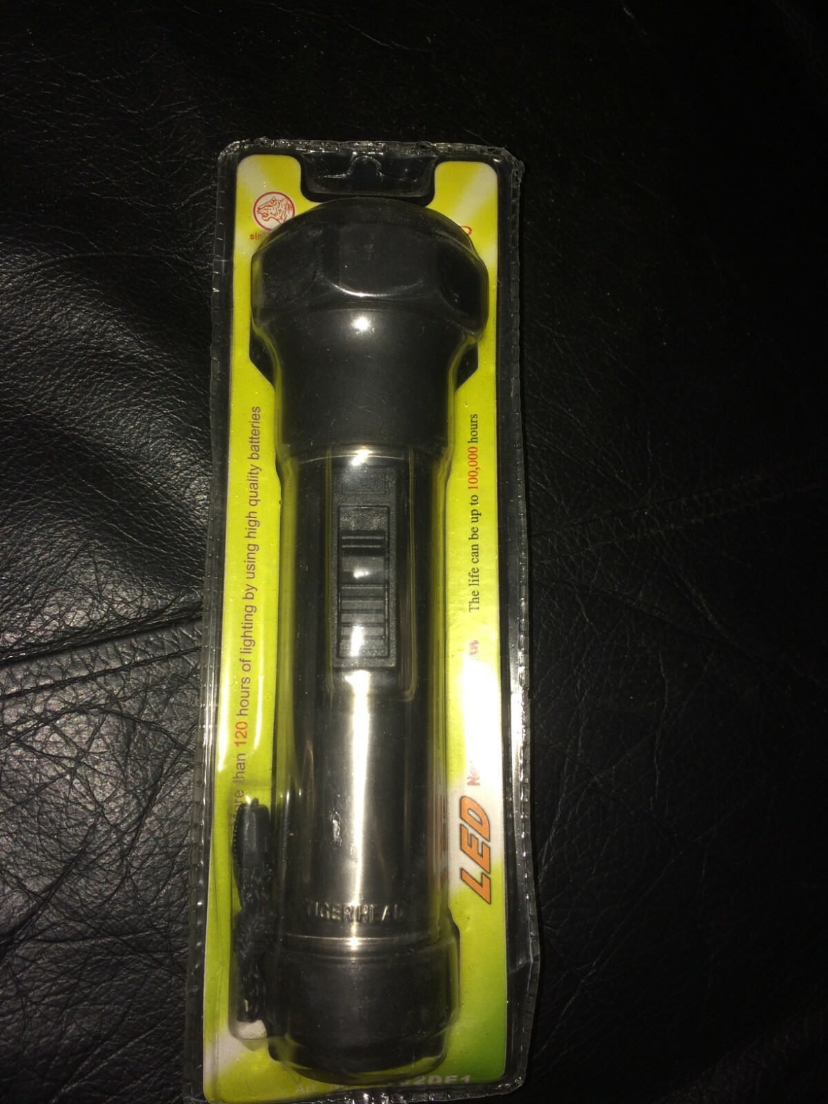 Tiger Head LED Flashlight – Black, New in package 300m Range