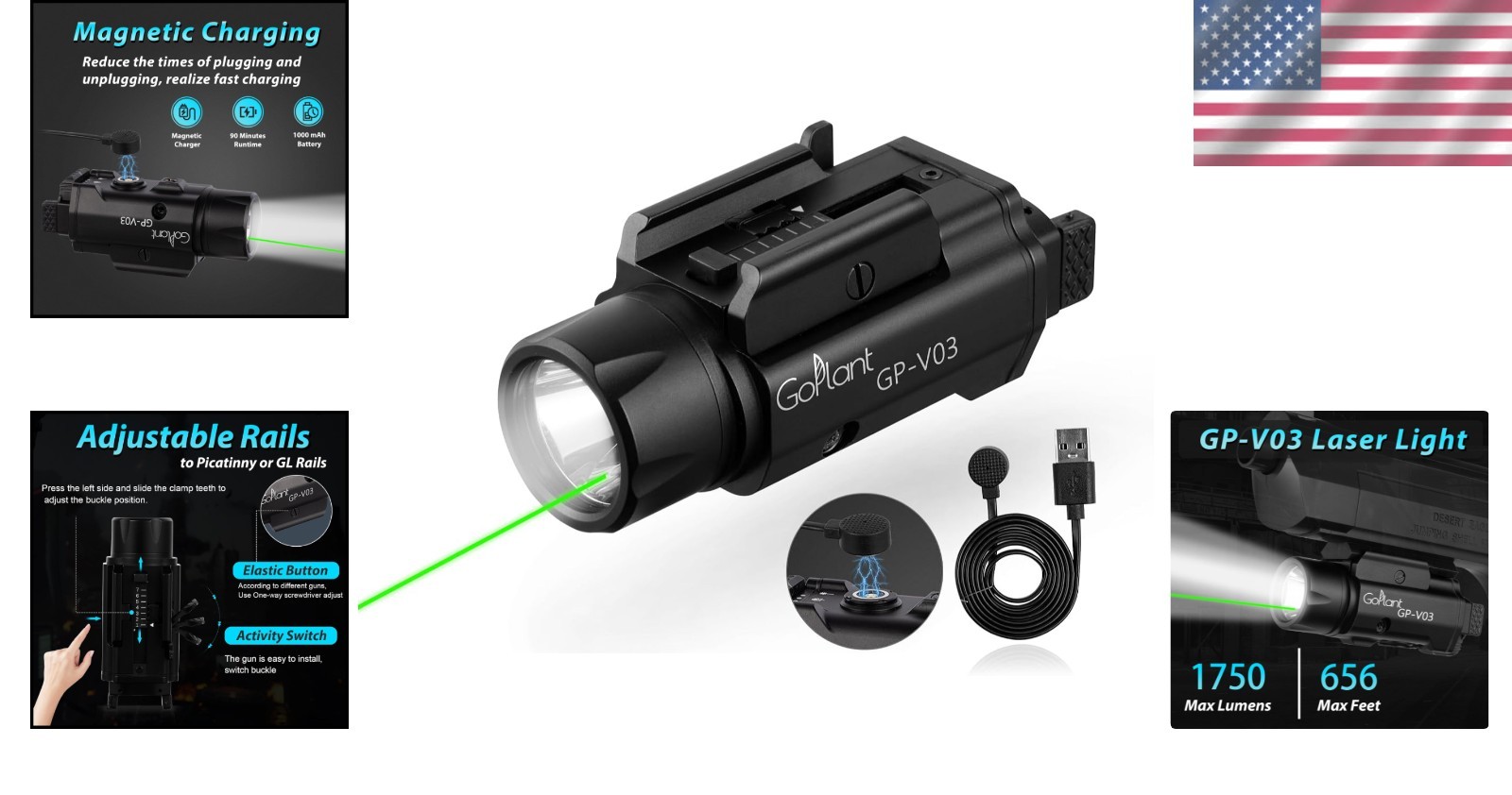 Strobe Tactical Flashlight for Picatinny Rail