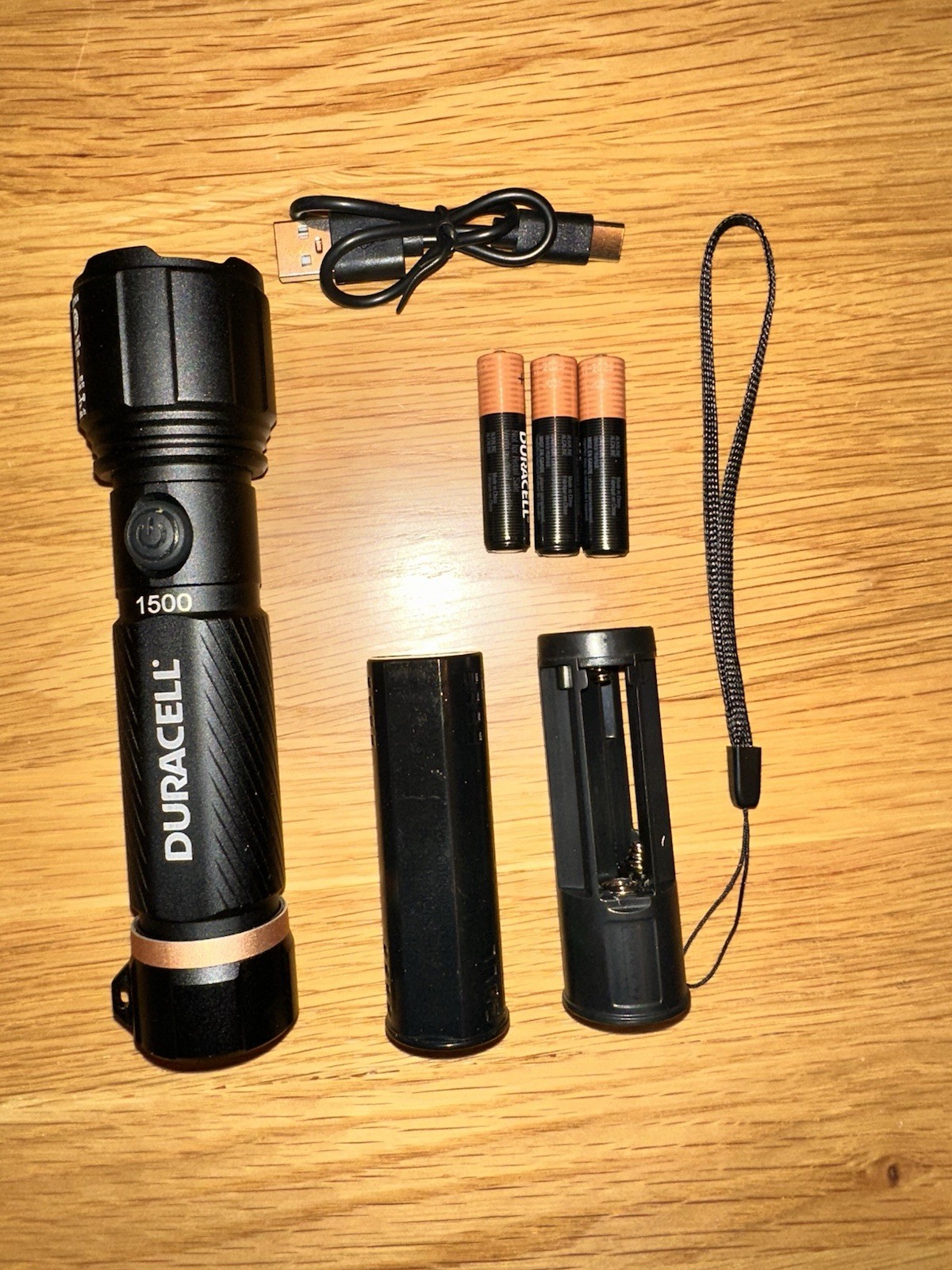 2 PACK Duracell Durabeam Ultra Hybrid LED Flashlight 1500 Lm Recharge Or Batt