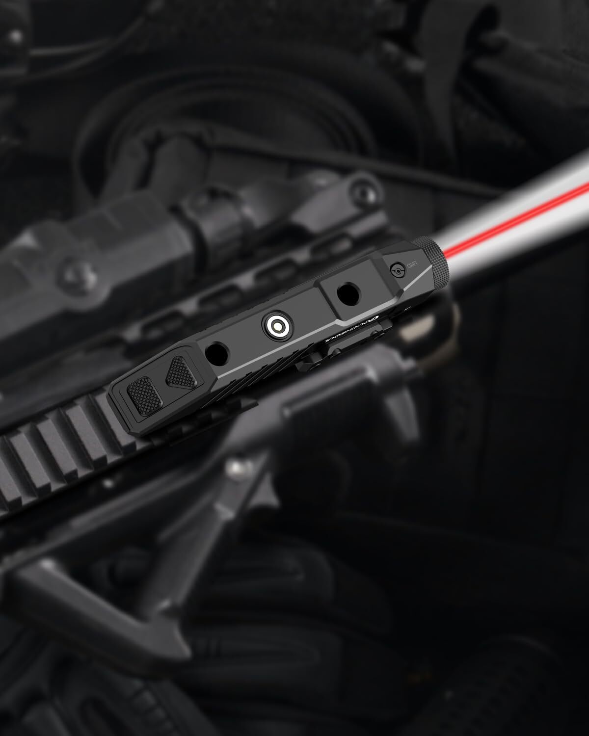 TOUGHSOUL 1450 Lumens Dual Rail Tactical Flashlight with Red/Green Laser Sight