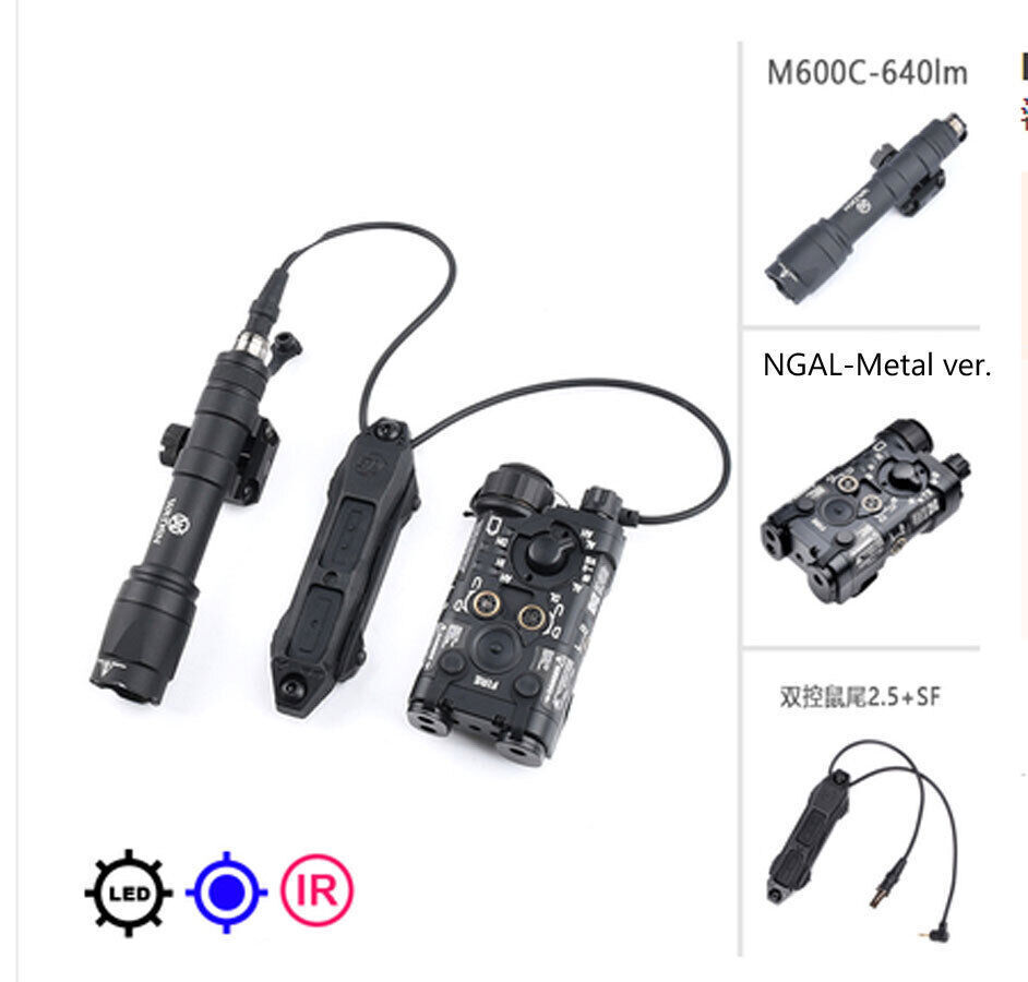 Hunting Metal NGAL Red Green Blue laser IR laser Dual switch M300 LED Flashlight