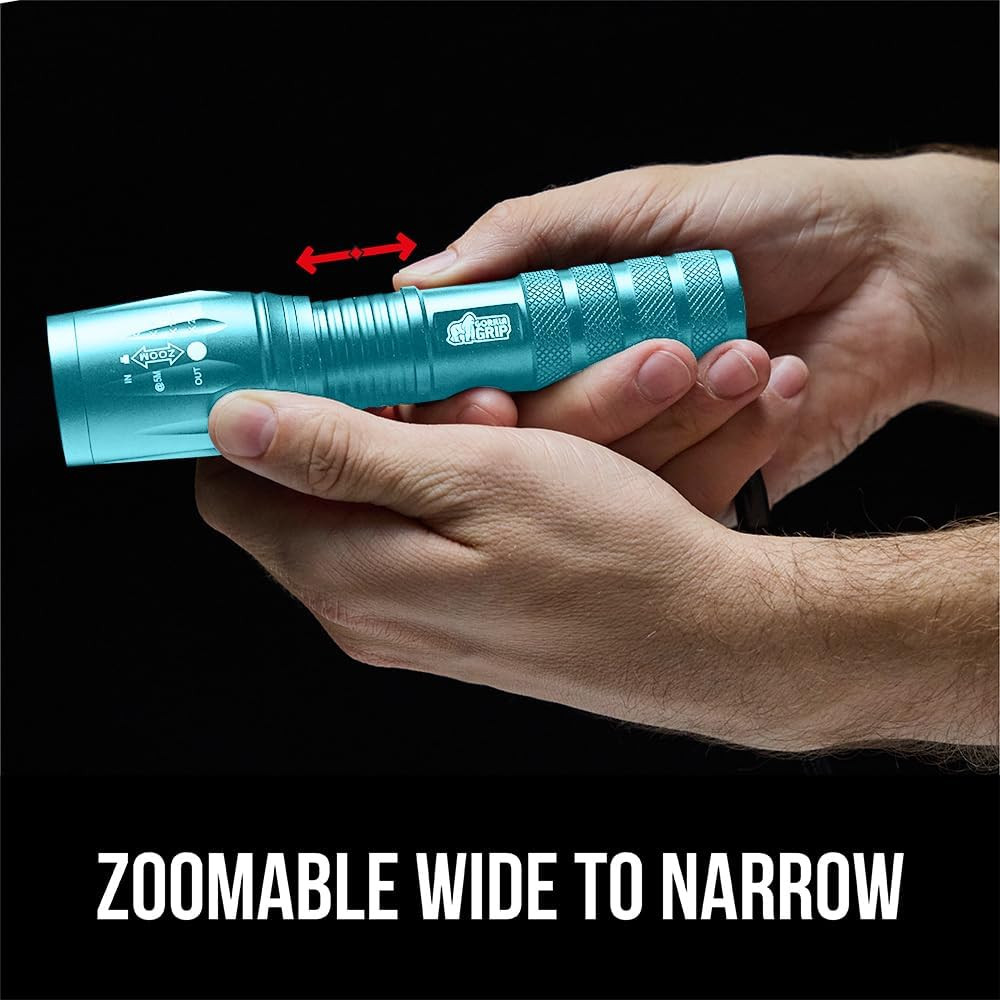 GORILLA GRIP Powerful LED Tactical Flashlight, 750 FT High Lumens 5 Adjustable M