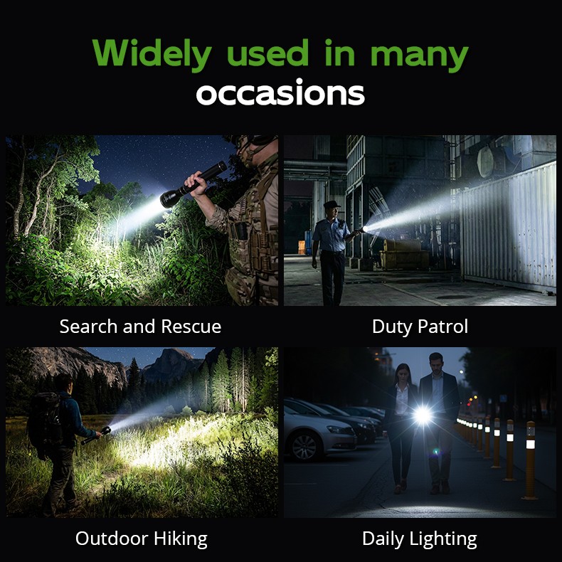 Tank007 A602 LED Tactical Flashlight USB Rechargeable Work Light Outdoor Camping