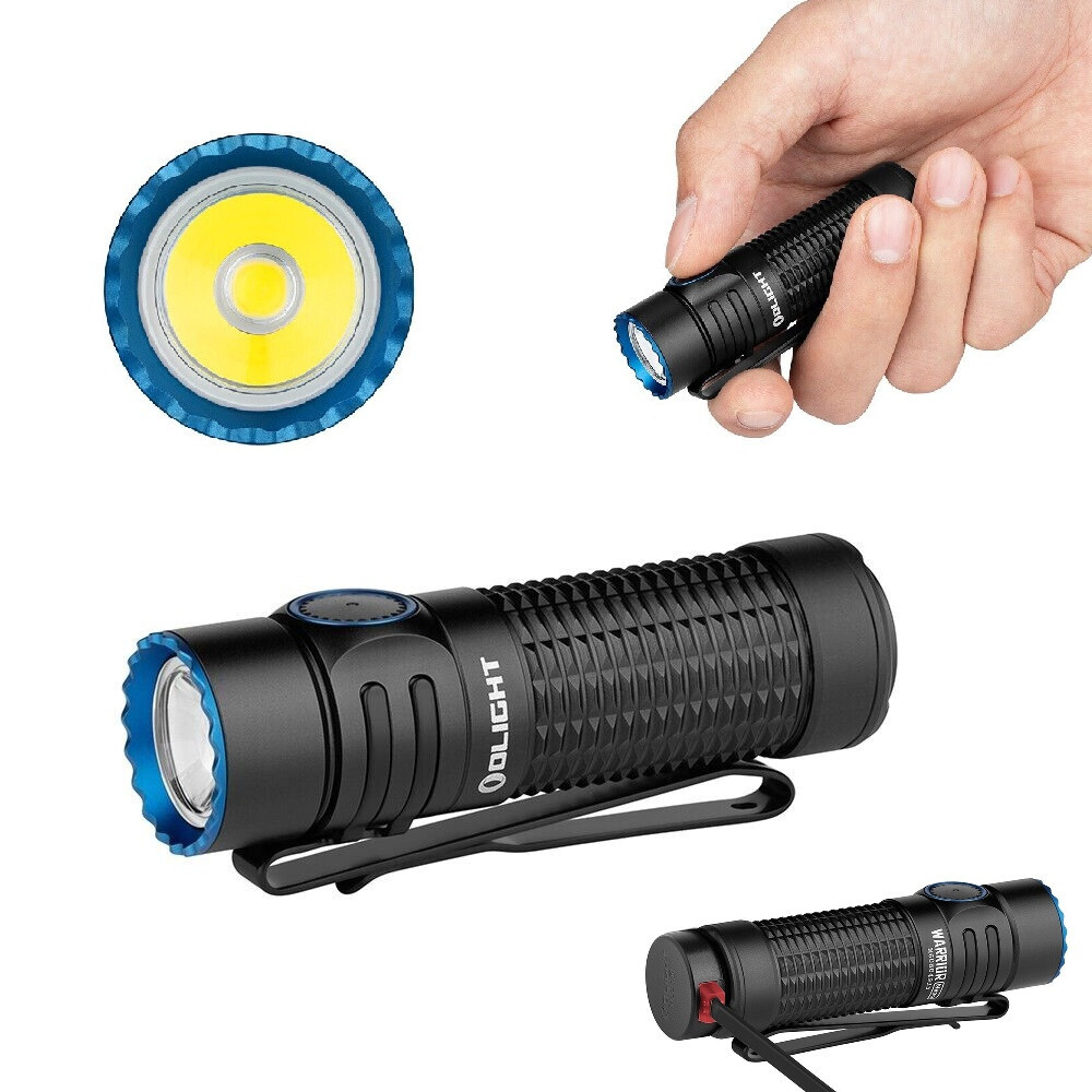 NEW Olight Warrior Nano Black 1200 Lum Tactical Dual Switch EDC Flashlight 135 m