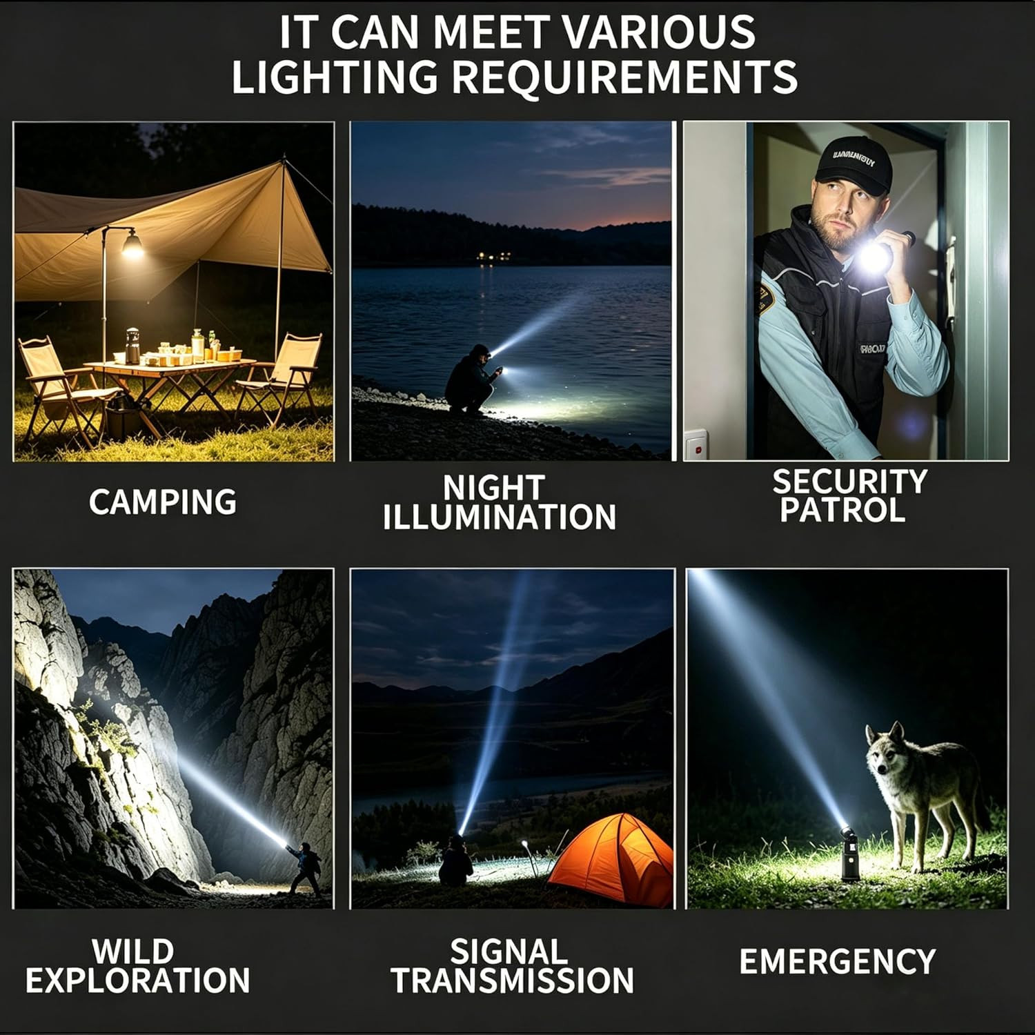 Rechargeable LED Flashlight High Lumens, 800M Long Range, 5 Modes Zoomable Tacti