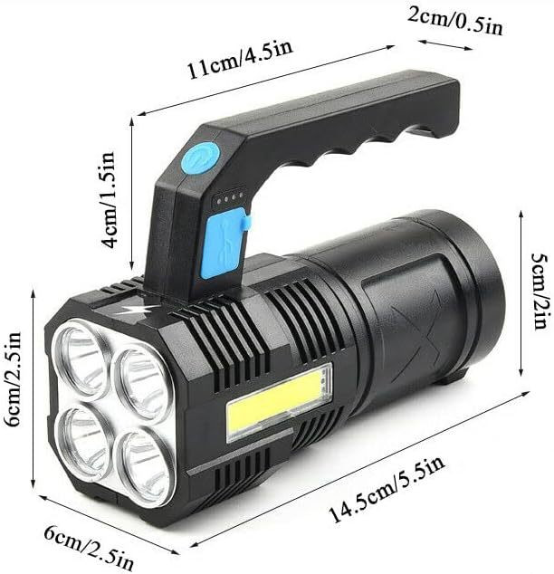 High Powered Torch Super Bright Flashlight USB Rechargeable 22000LM LED Light