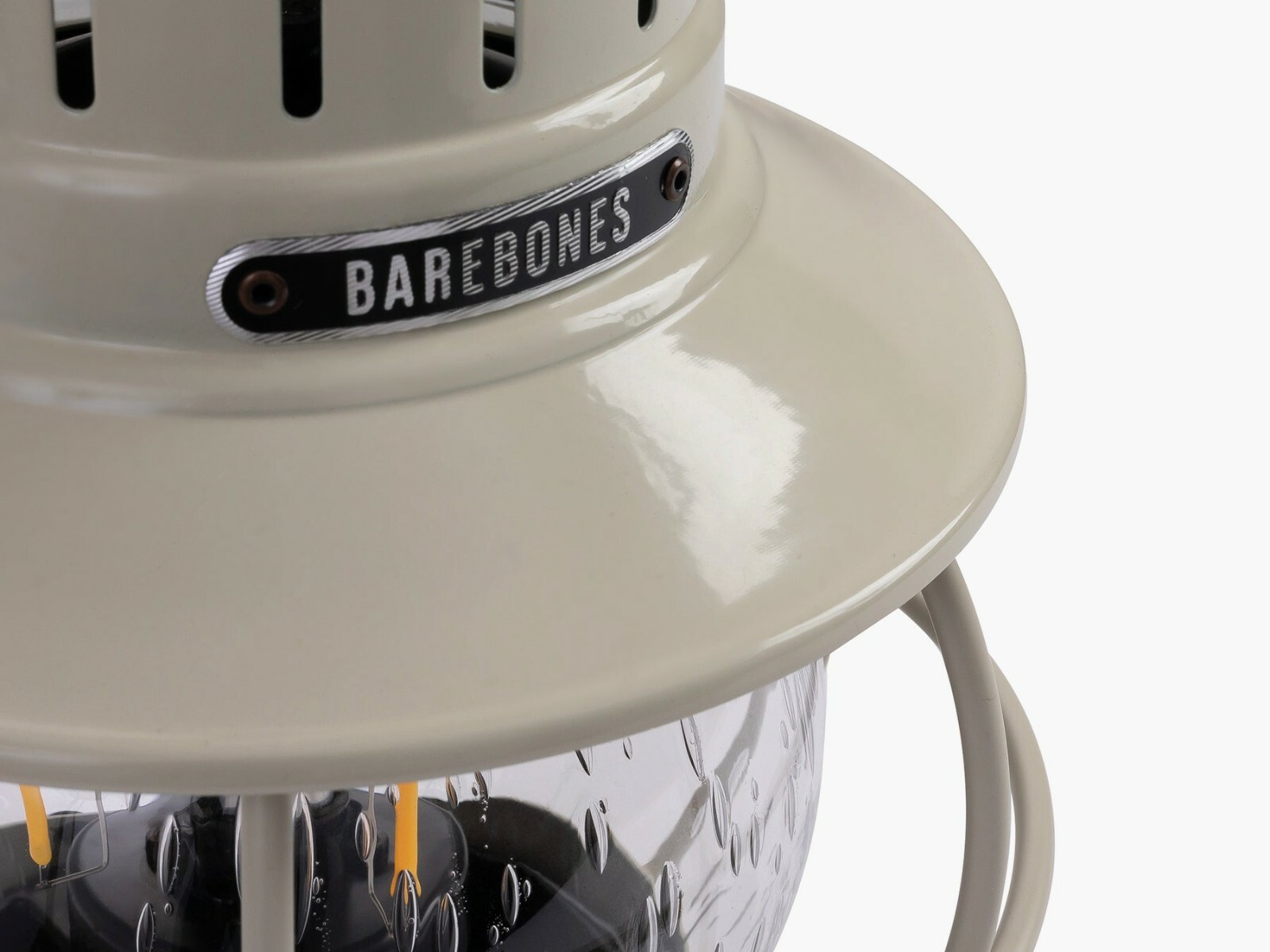 Barebones Living Railroad Lantern LED Edison-Style Bulb White Metal Construction