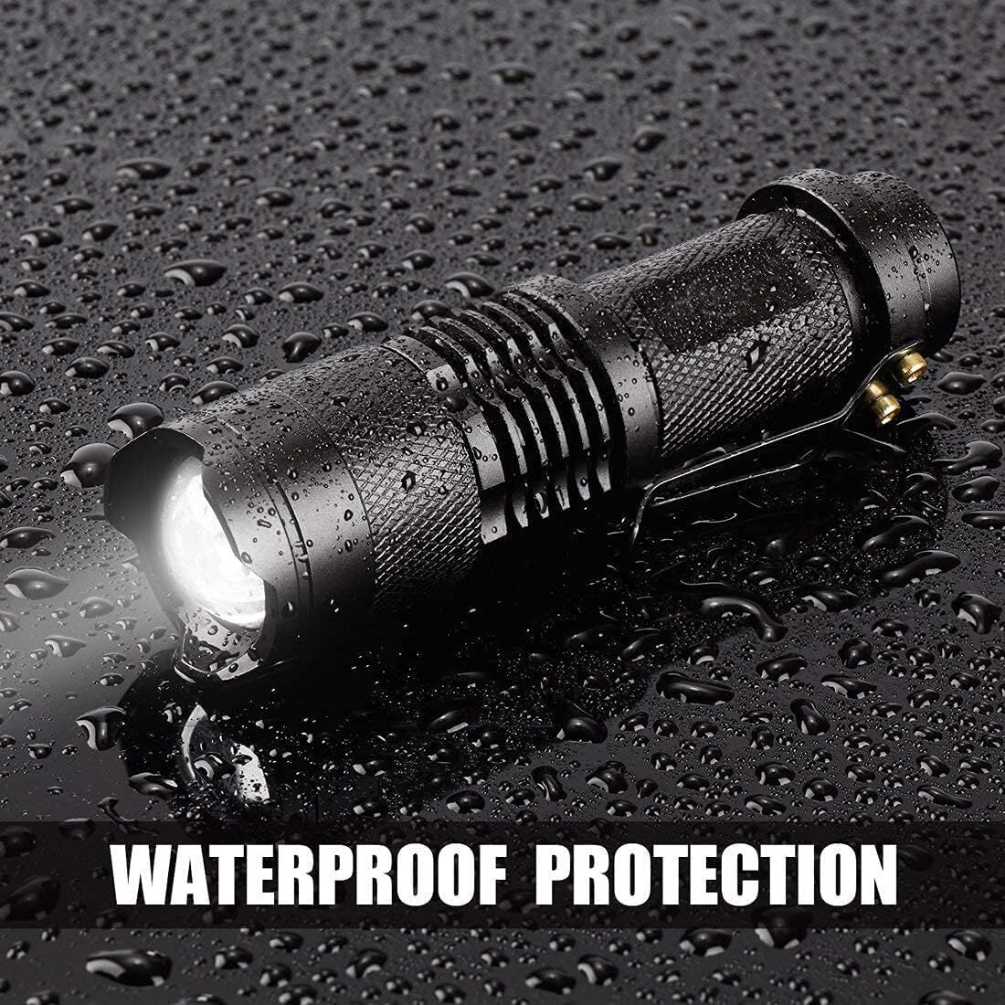 Torch,Mini LED Flashlight, 2 Packs of Super Zoomable AA Battery Powered