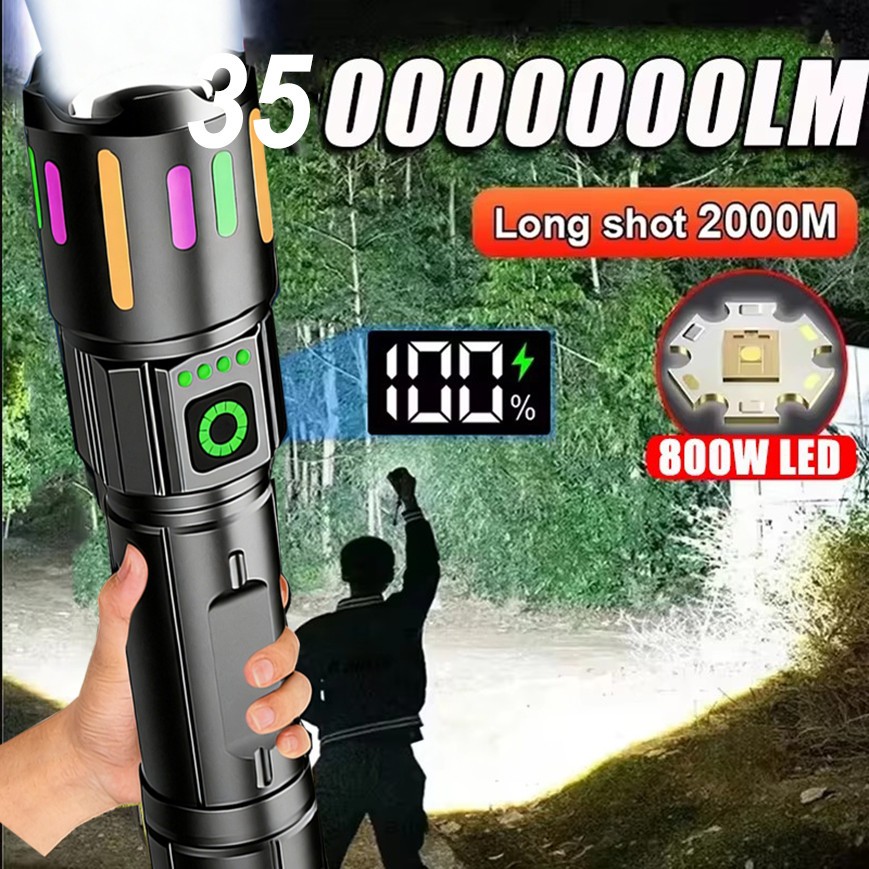 350000000 Lumen Super Bright LED Tactical Flashlight Rechargeable Work Light++=*