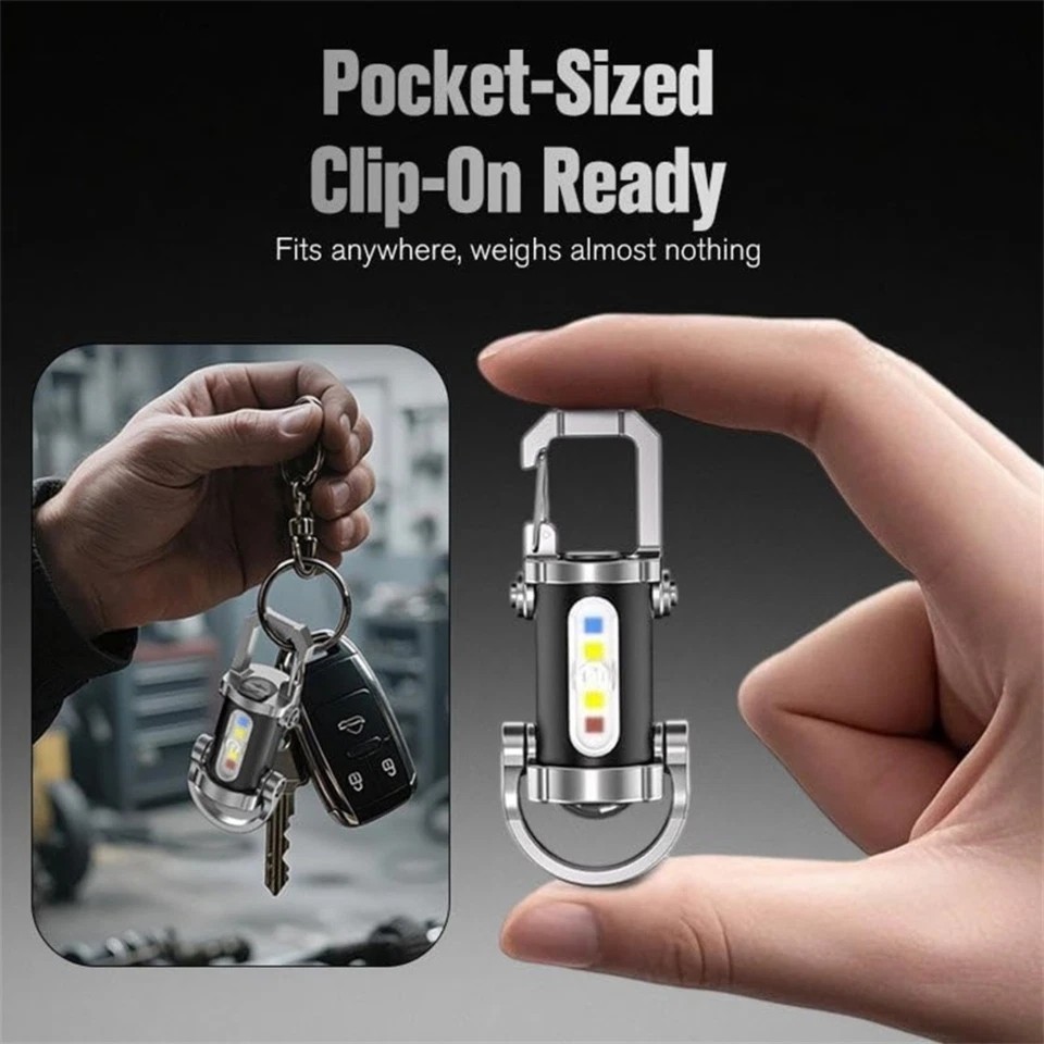 Portable LED Rechargeable Bright Mini Keychain Flashlight Pocket Torch Camping