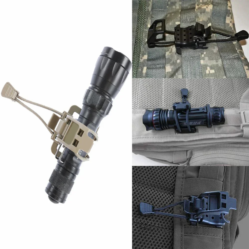 Multifunction Flashlight Clip Molle Hiking Accessories Hanging Buckle Shovel Cla