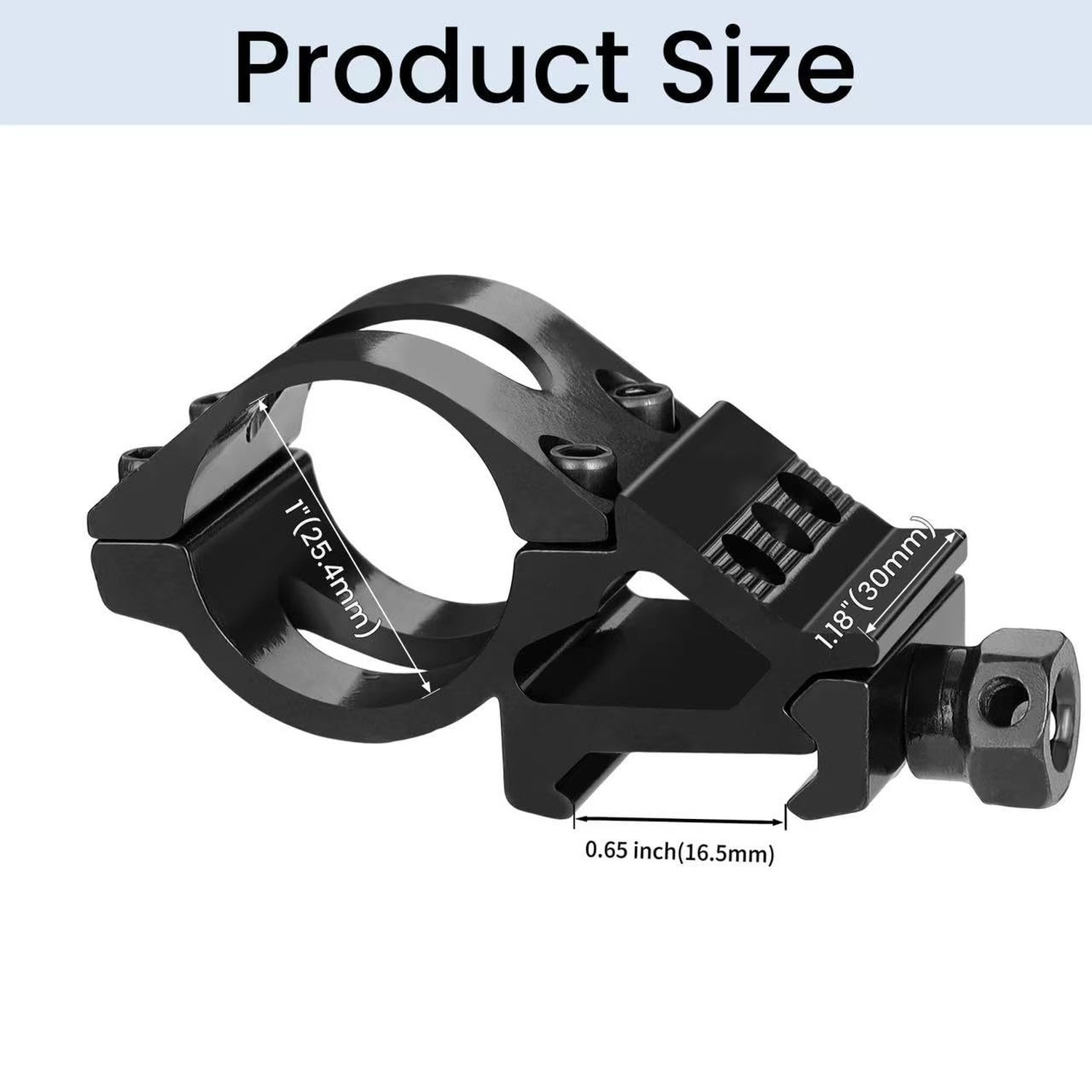 Offset Picatinny Rail Mount, 1 Inch Picatinny Flashlight Mount, Flashlight Mo…