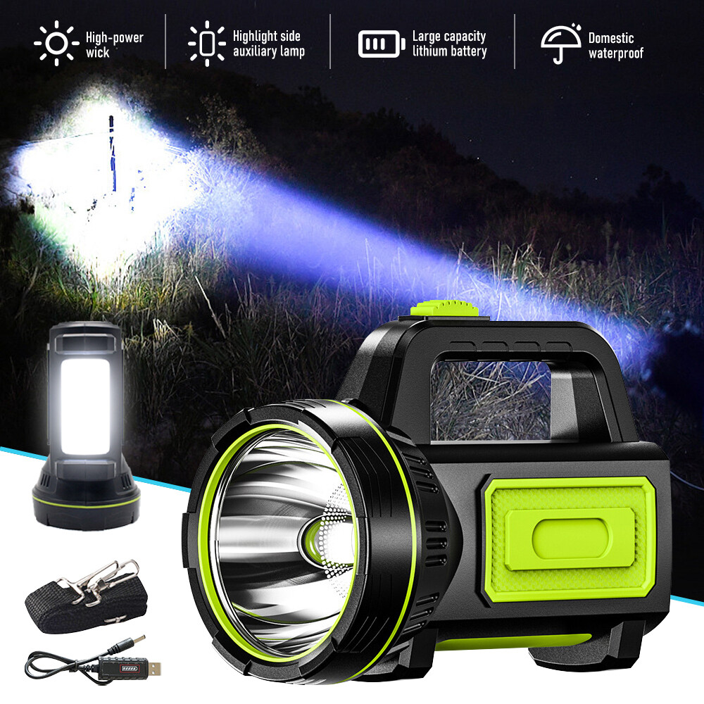 LED Searchlights Handheld Lantern 2 Modes Flashlights Camping Lamp Spotlight