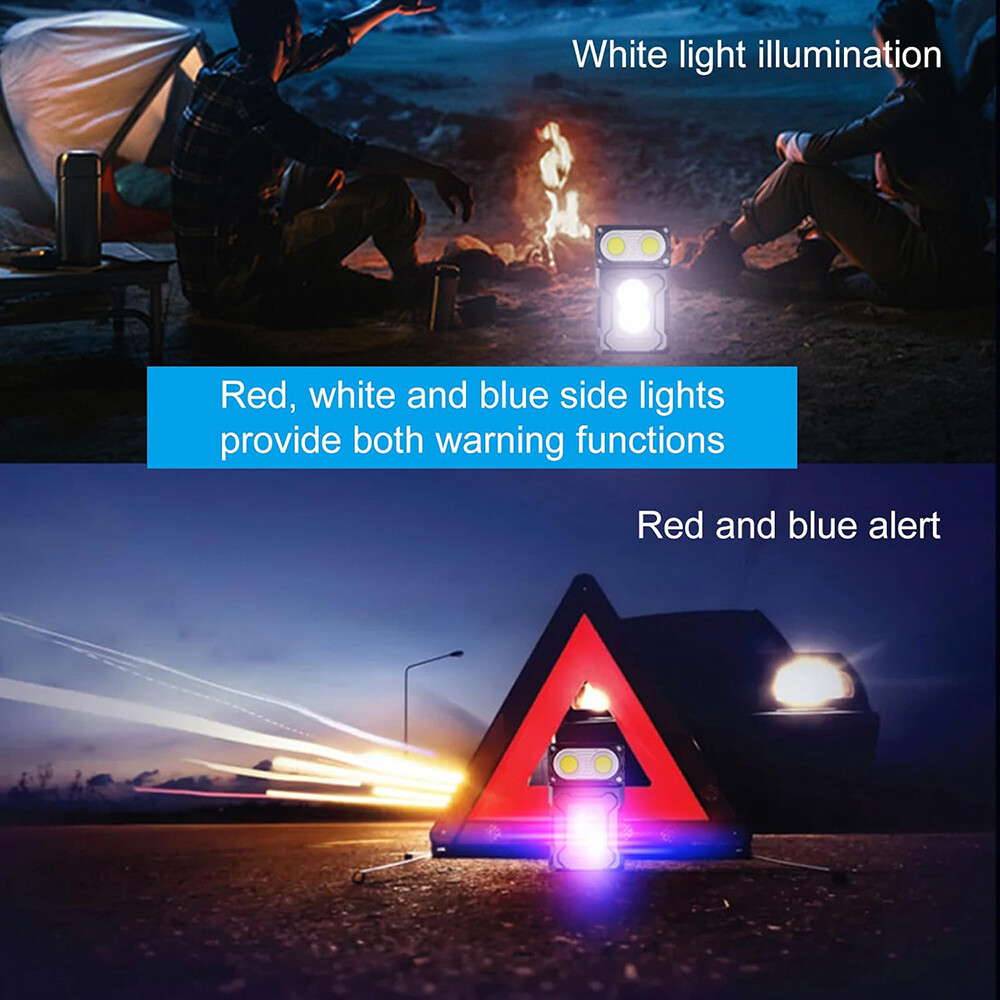 Mini USB Rechargeable LED Flashlight COB Work Lamp Torch Portable Keychain Light