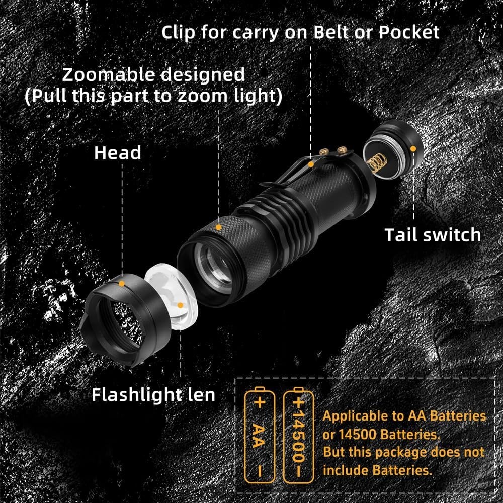 WAYLLSHINE 2 Pack Red Light Flashlight Single Mode Red LED Flashlight One Mode