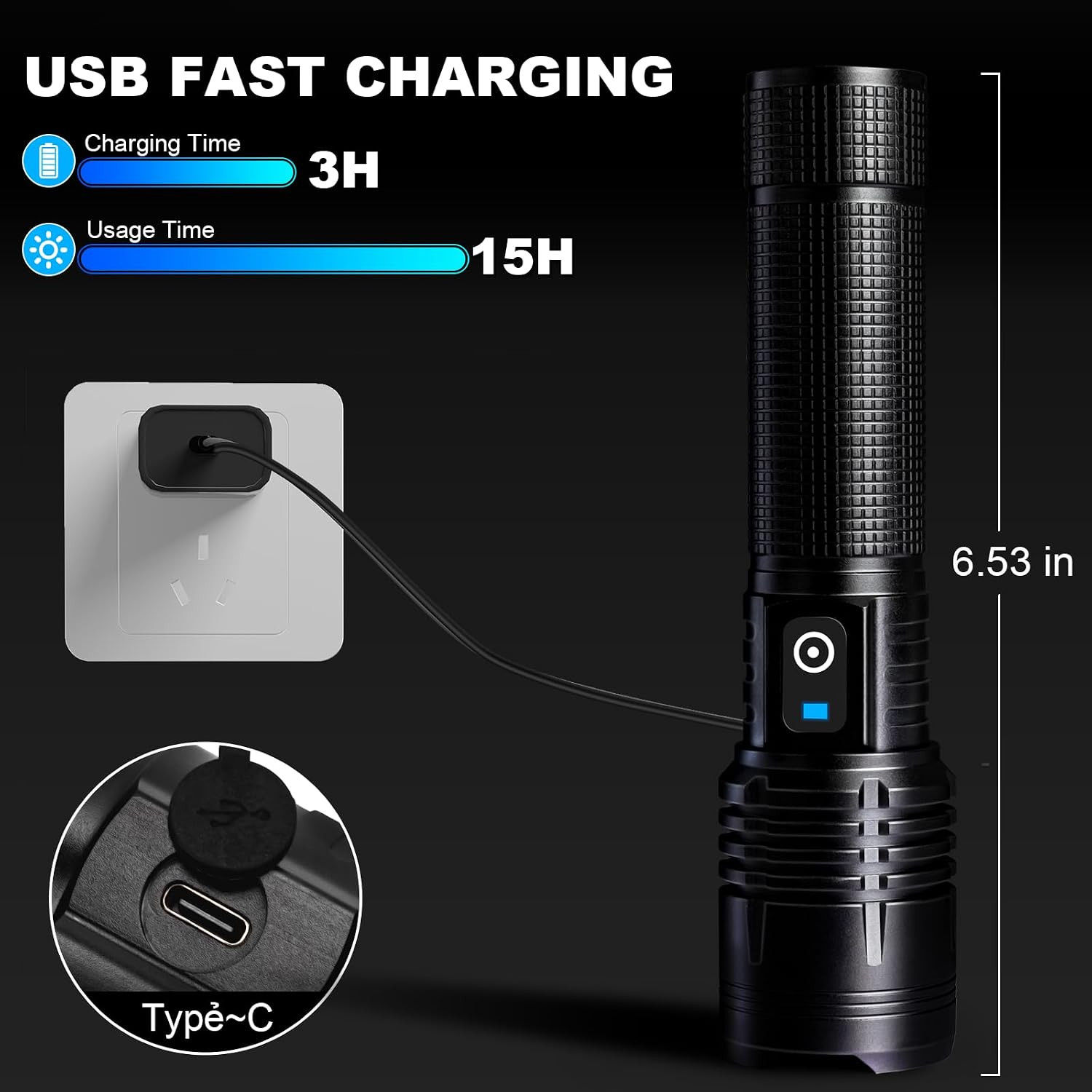 Rechargeable Flashlights 3 Pack, Super Bright 99000 High Lumens Led Flashlight,