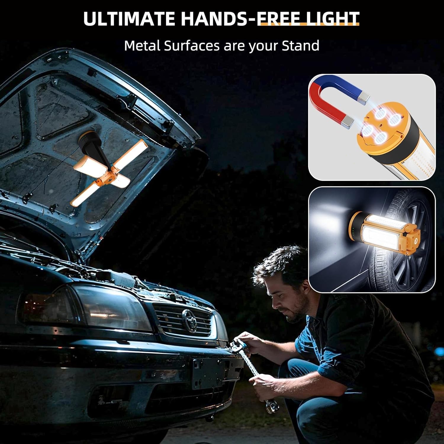 LED Camping Torch Work Light With Stand Portable Flashlight Outdoor Flood Lights