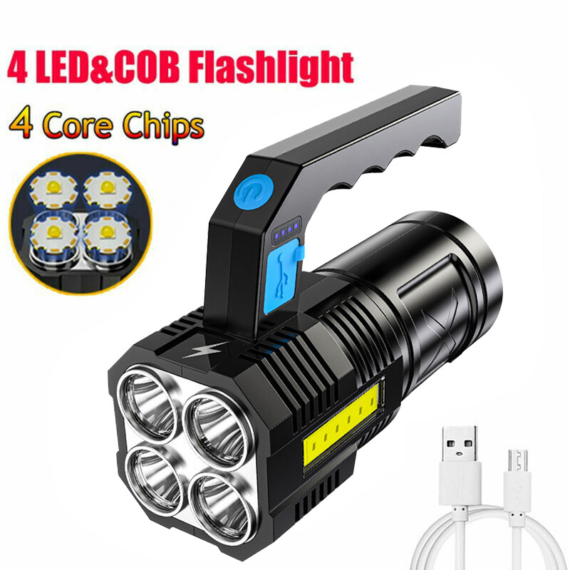 990000LM Portable Searchlight USB Rechargeable 4-Modes Handheld Flashlight Set