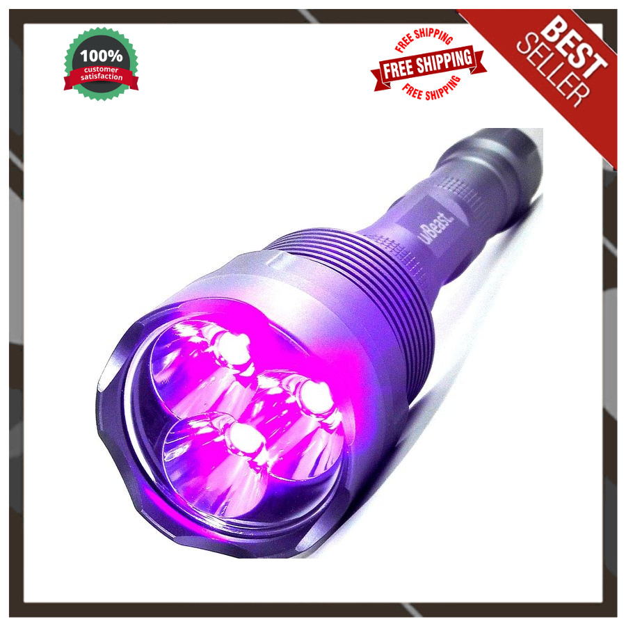 uvBeast New V3 385-395nm Black Light UV Flashlight – HIGH Power Upgraded Triple