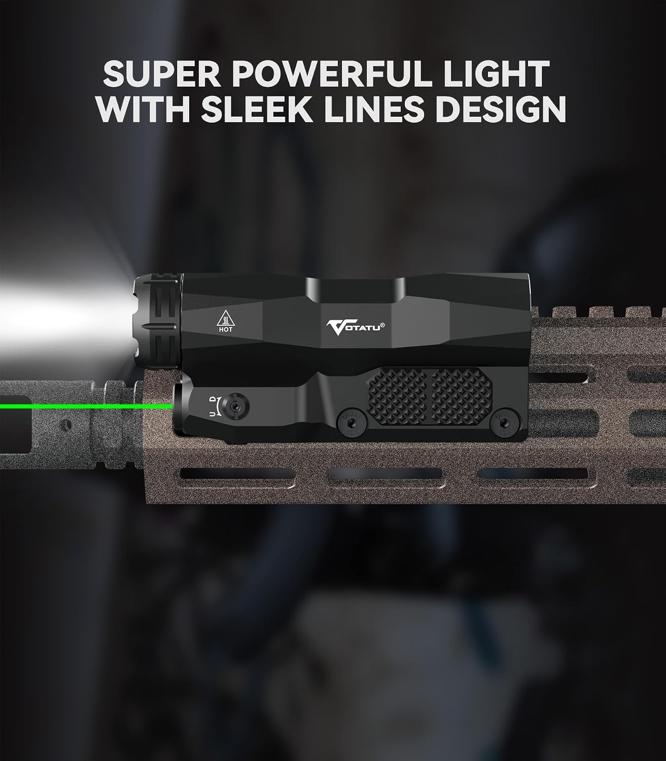 Flashlight Laser Combo Built-in Touch Pad Switch, Max 2400 Lumens LED Light