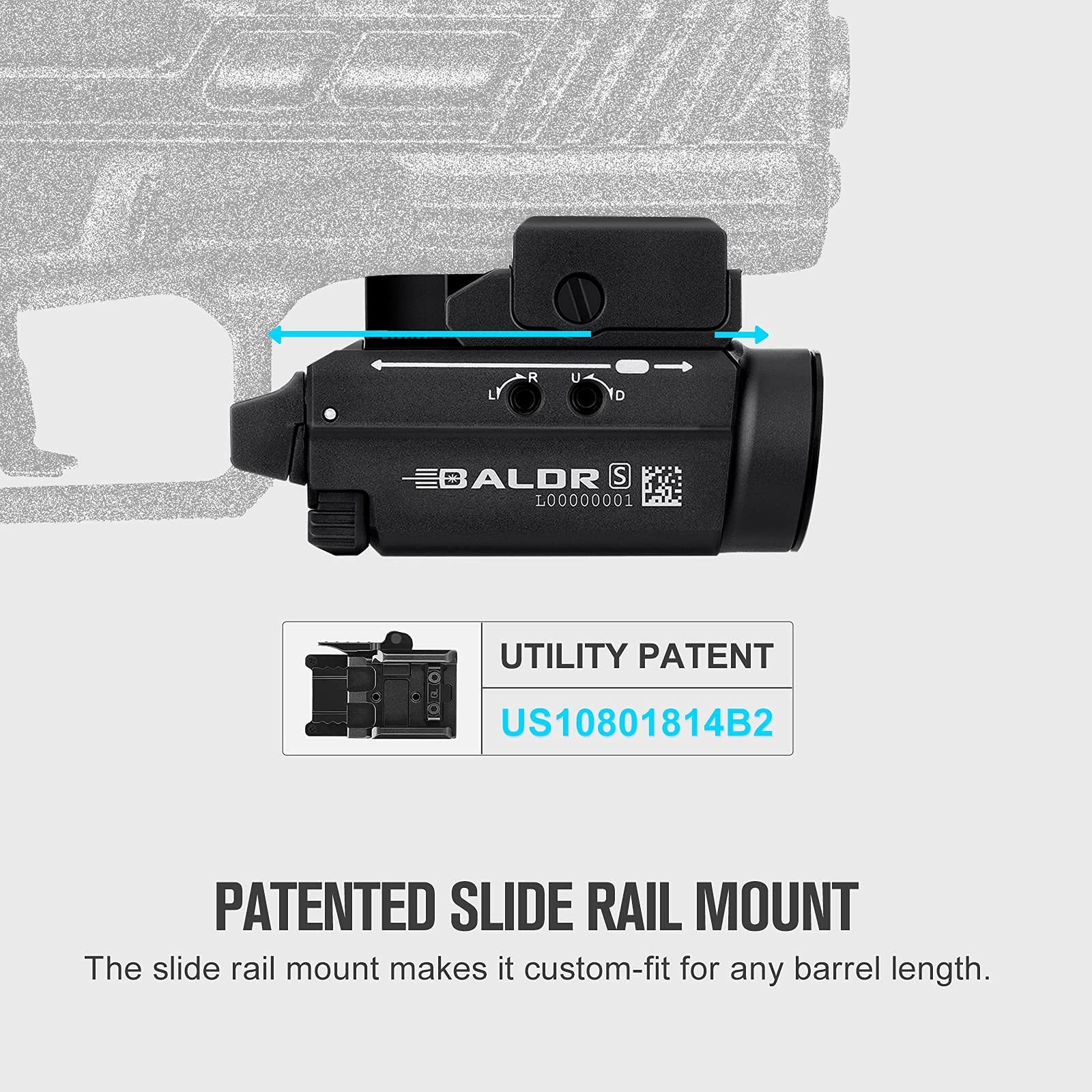 OLIGHT Baldr S 800 Lumens Compact Rail Mount Weaponlight with Green Beam and