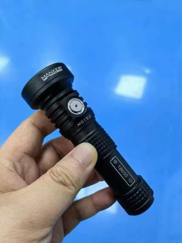 Mankerlight 2000 Lumen 600 Meter Mini EDC Flashlight USB C Rechargeable Black