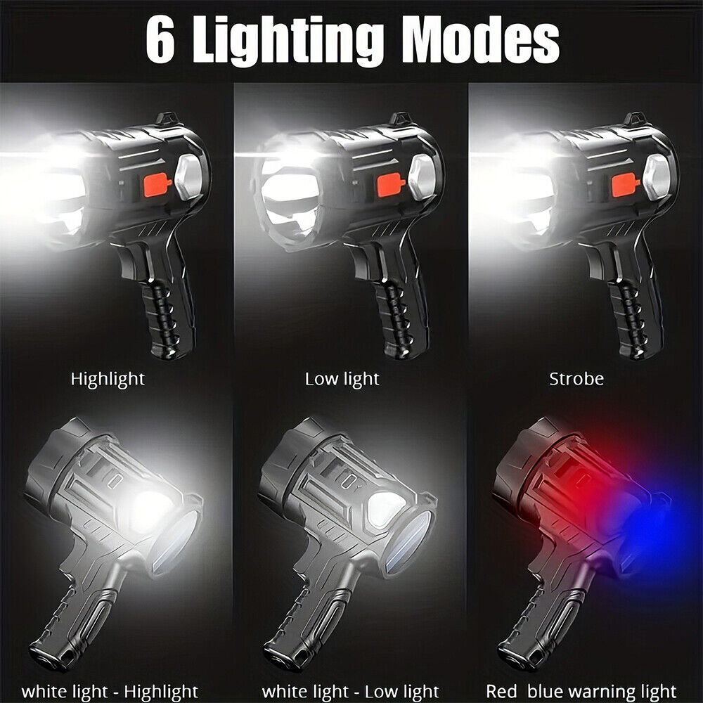 Rechargeable Spotlight 9000000 Lumens Handheld Hunting Flashlight Led Spot light