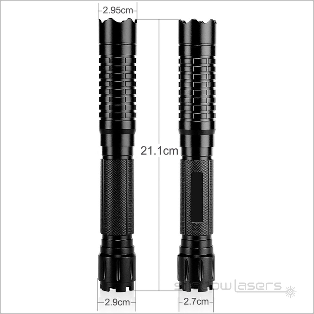 Adjustable Focus 450nm Blue Flashlight Aluminum Visible Beam+Charger+Gift Box US