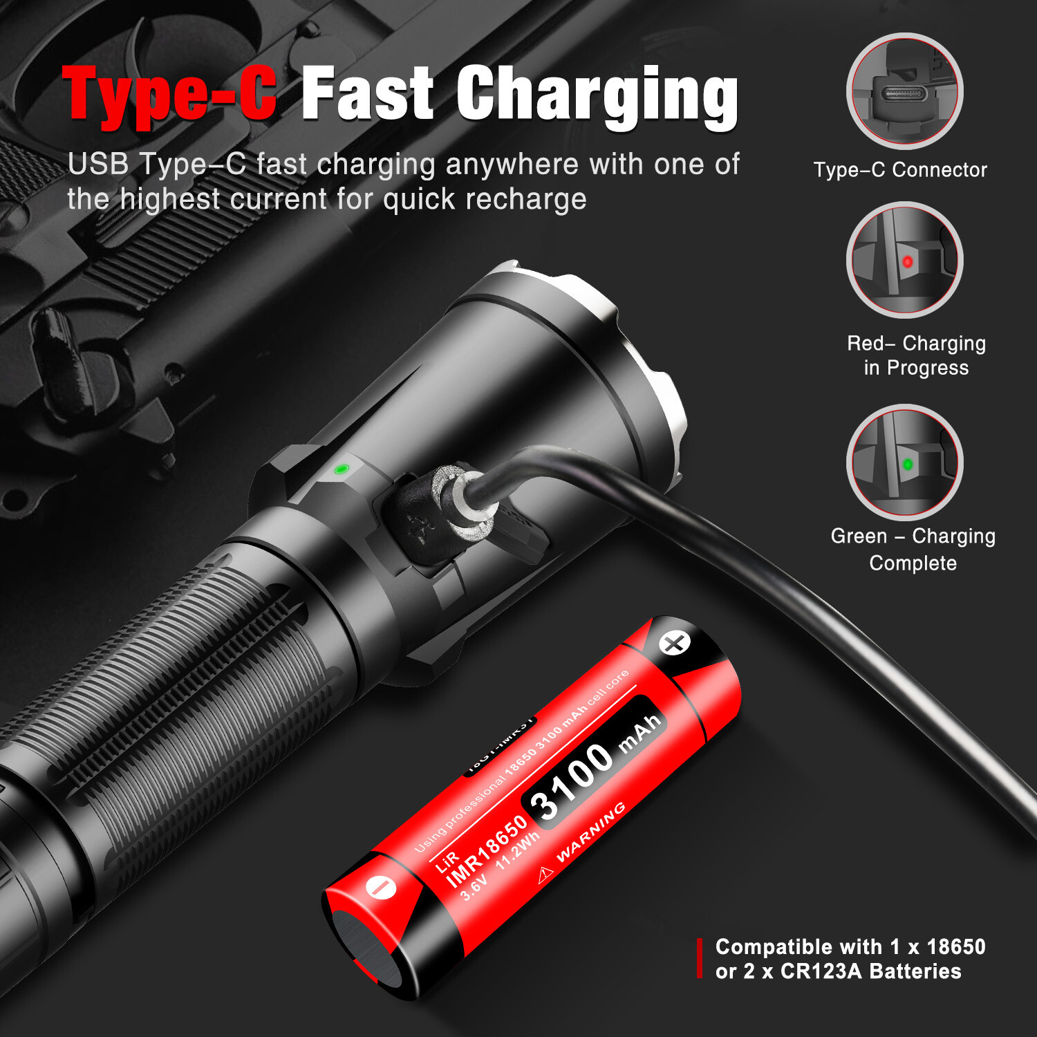 Klarus XT11GT PRO 2200 lumens 320 Meter Police Military Tactical Flashlight