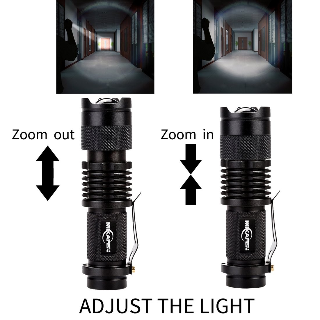 5Pack Flashlights Mini Led Flashlight 300lm 3 Modes (Light – Low Light – Stro…