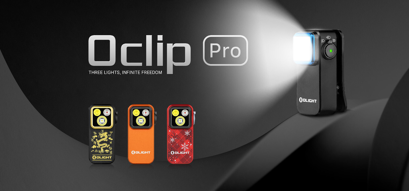 Olight Oclip Pro Black Clip on Flashlight & OPen Mini 2 Black Ballpoint/Pencil