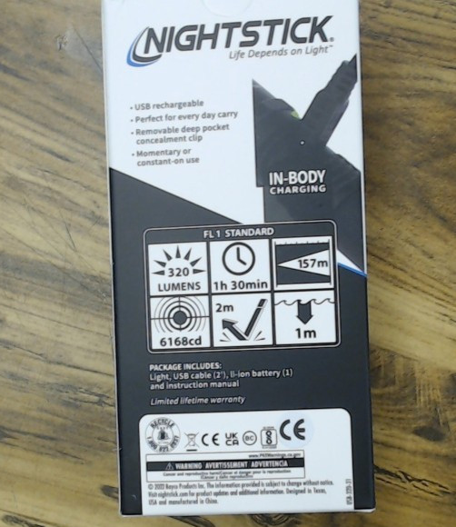 Nightstick USB-320 1 x Rechargeable Pack Lithium-Ion EDC Flashlight, (CJL007271)