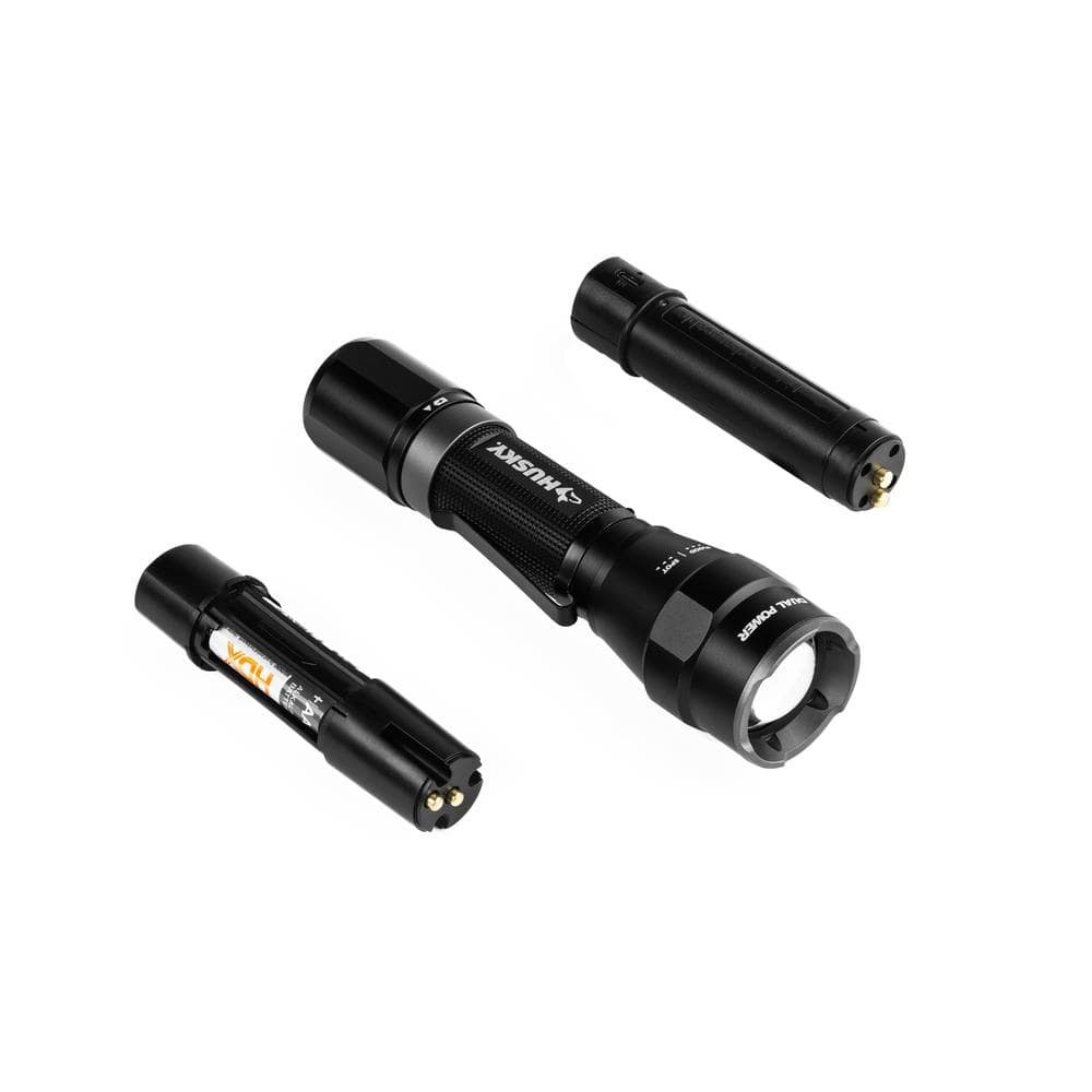 Husky 1200 Lumens Dual Power LED Rechargeable Focusing Flashlight