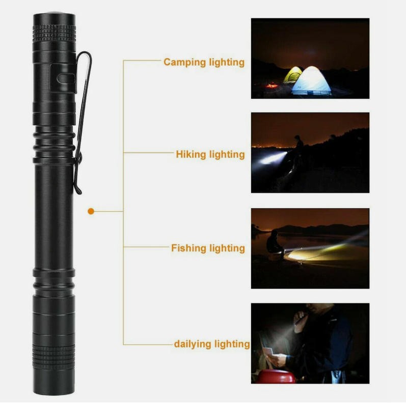 200Pc Small LED Flashlight Torch Penlight For Dentist Camping Hiking Pocket Lamp