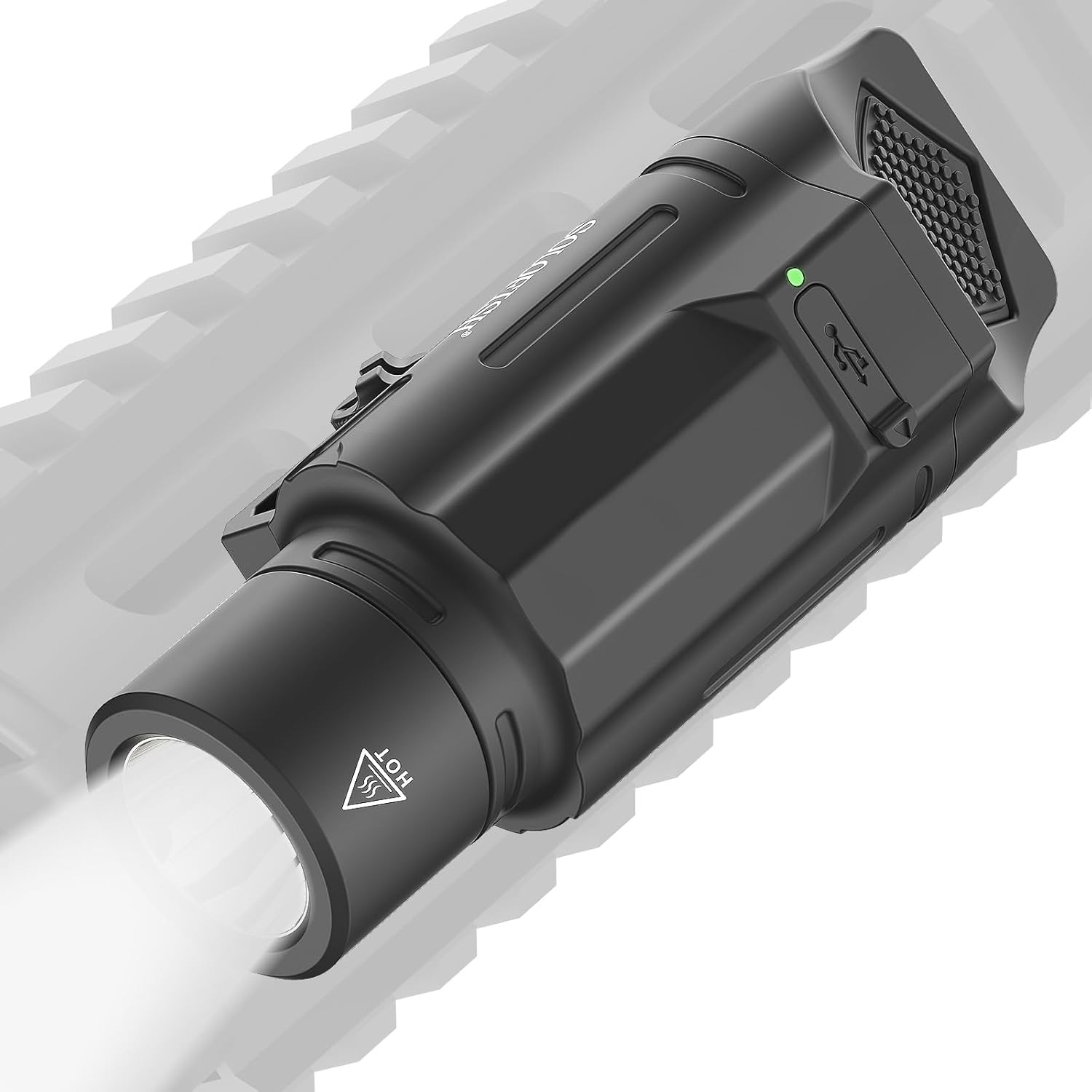 Solofish 1500 Lumen Slidable Tactical Flashlight Compatible with Picatinny 21Mm