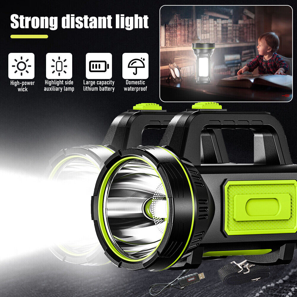LED Searchlights Handheld Lantern 2 Modes Flashlights Camping Lamp Spotlight