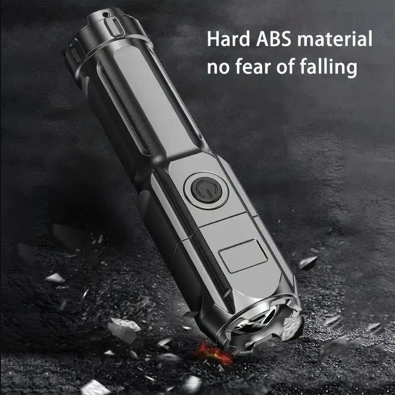 1 PC Portable Rechargeable Flashlight – Strong Light Torch for Household Use NEW