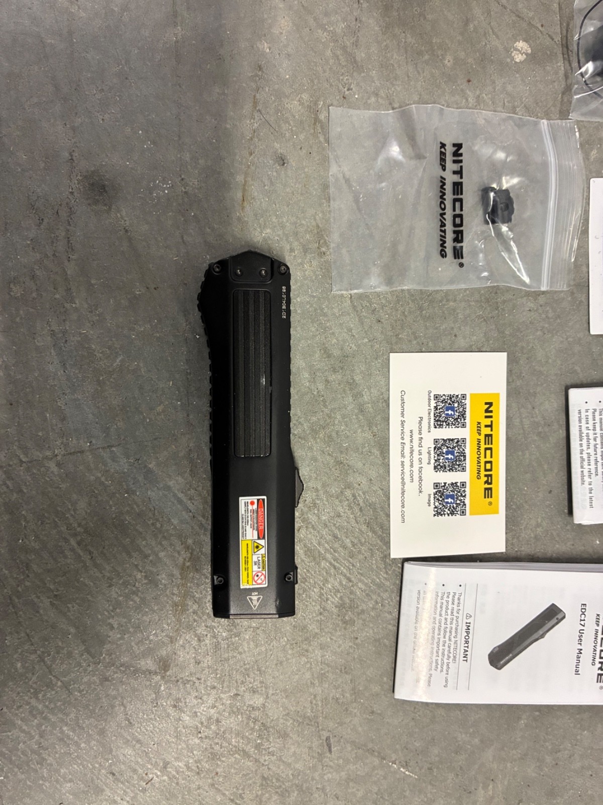 Nitecore EDC17 Flashlight 1500 Lm Ultra Slim Rechargeable Used