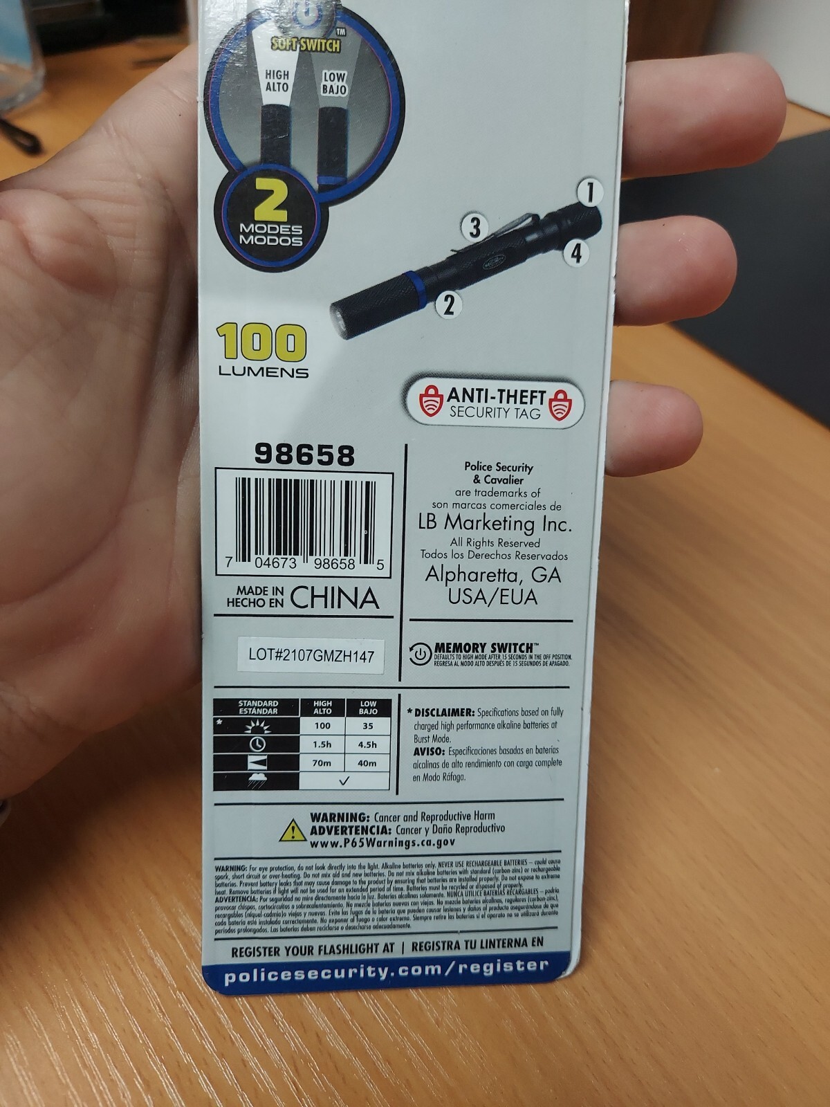 Police Security cavalier 100 Lm. Focusing Industrial LED Flashlight
