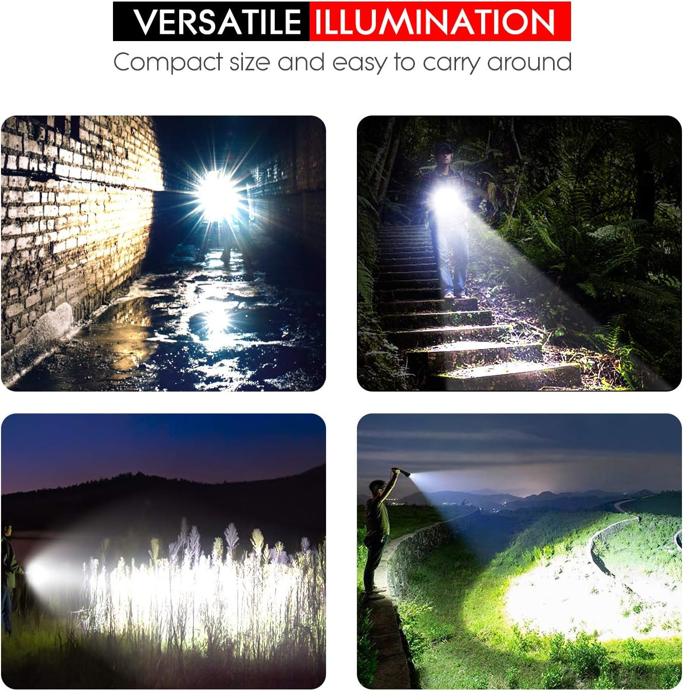 High-Powered LED Flashlight S3000, Super Bright Flashlights – High Lumen, IP67 W