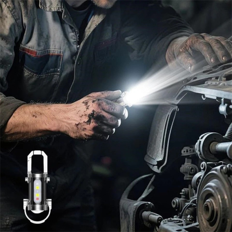 Portable LED Rechargeable Bright Mini Keychain Flashlight Pocket Torch Camping