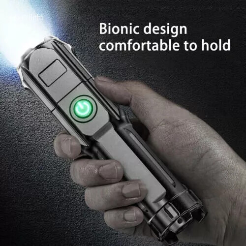 Rechargeable 990000LM LED Flashlight Tactical Police Super Bright Torch Zoomable