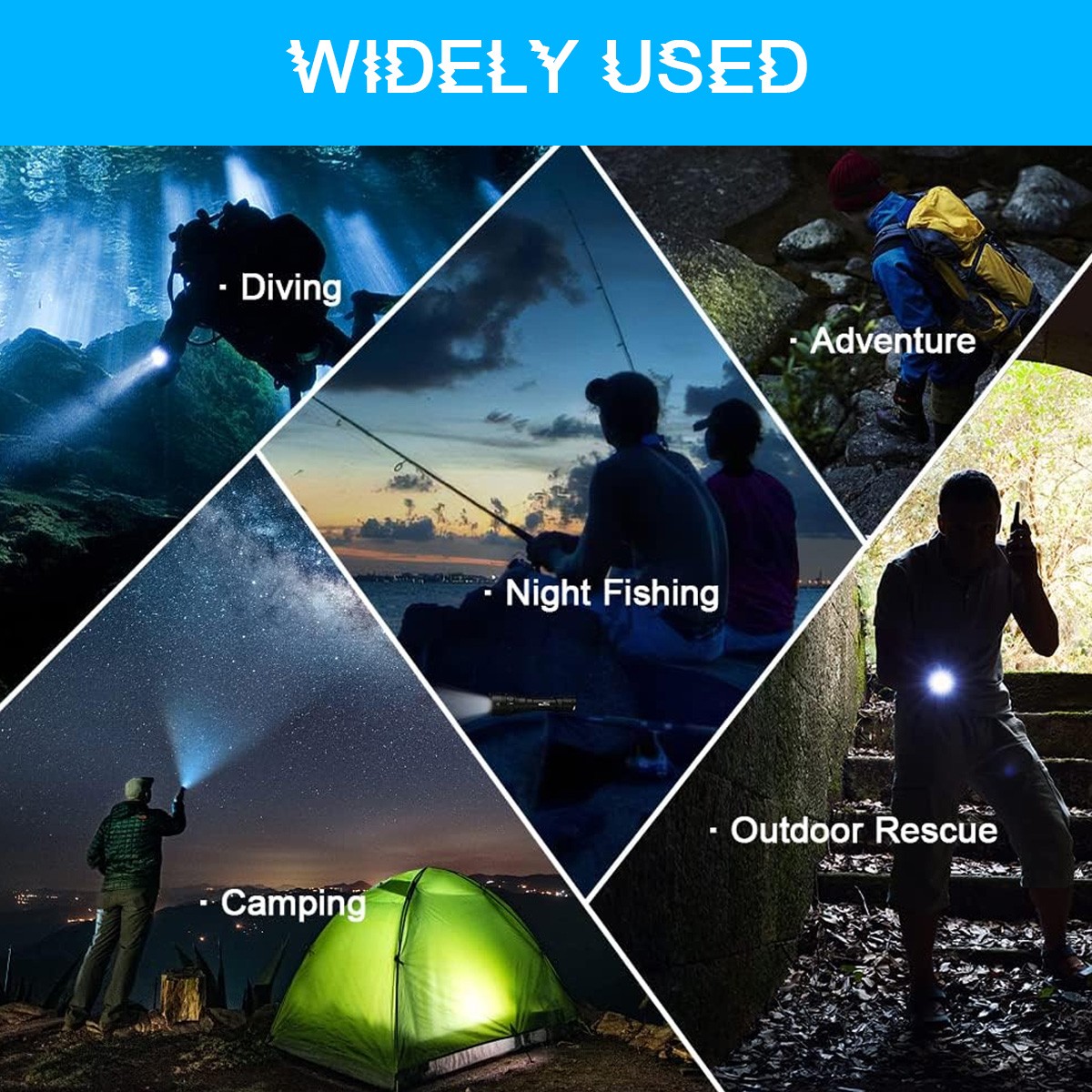 90000Lumen Underwater 80M Scuba Diving LED Flashlight Waterproof Dive Torch Lamp