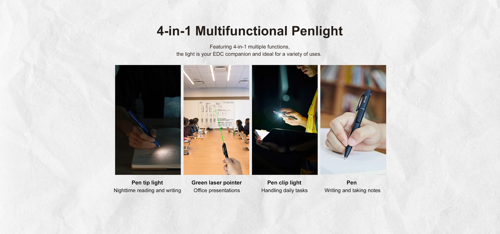 Olight O’Pen Glow EDC Pen with Flashlight and Green Pointer